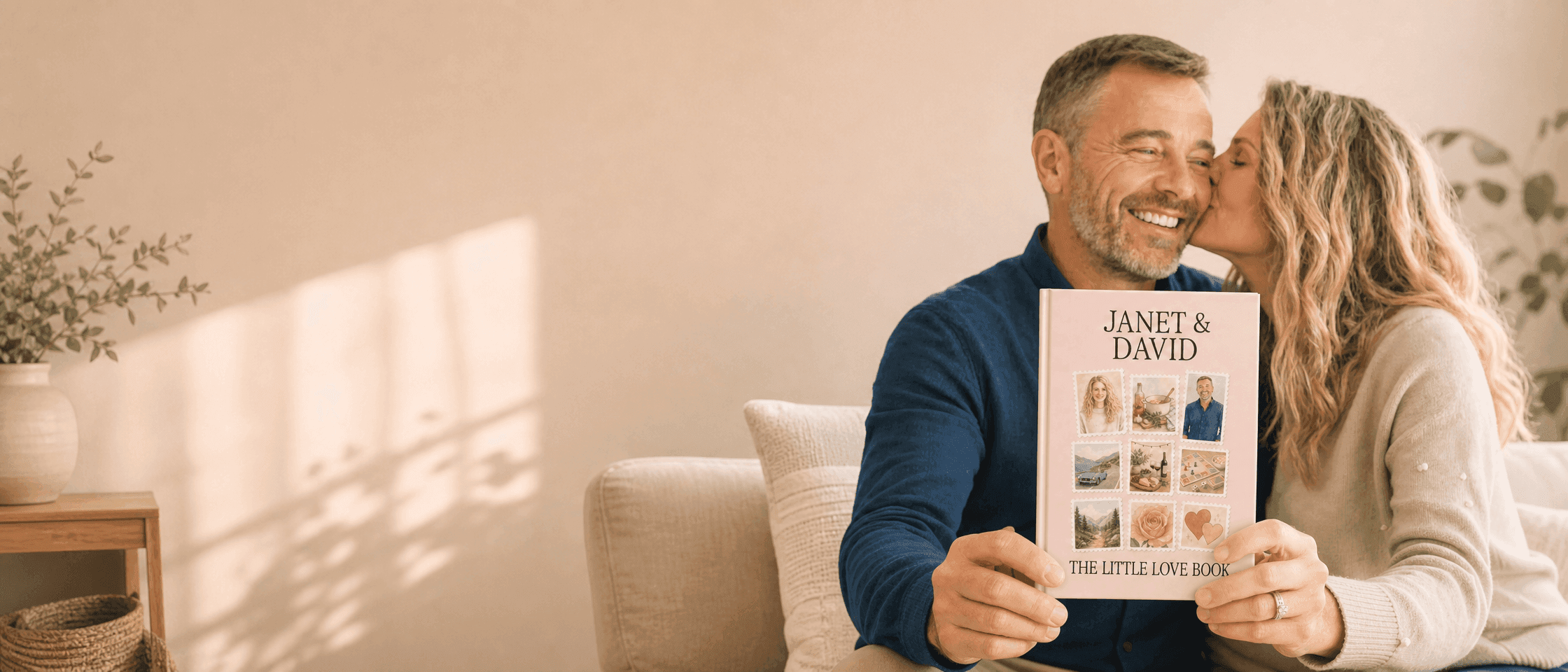 Couple holding their personalized Little Love Book
